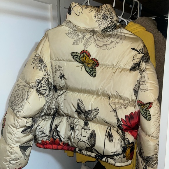 Caille Floral Butterfly Print Moncler Jacket - Picture 7 of 10
